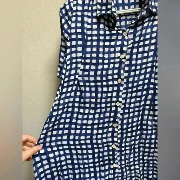 Like new Anthropologie 11.1 Tylho Adanne Checkered Plaid Button Down Shirt Tunic - Picture 4 of 9
